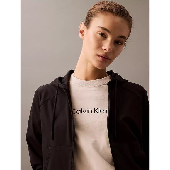 Calvin Klein Black Zip Hoodie S | Quick-Dry Stretch Activewear Jacket NEW/NWT!! - Picture 3 of 12